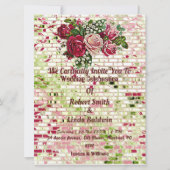 Invitation Trendy Bourgogne Rouge Rustique Rose Floral (Devant)
