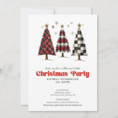Invitation Trendy buffalo plaid Christmas tree editable (Devant)