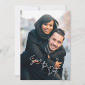 Invitation Trendy Calligraphy Script Photo Save the Date (Devant)