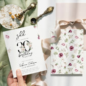 Invitation Trendy Chic Rose Floral Surprise 30e anniversaire