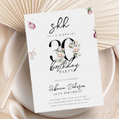 Invitation Trendy Chic Rose Floral Surprise 30e anniversaire