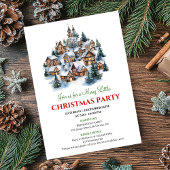 Invitation Trendy cozy Christmas scene festive dinner invites