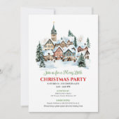 Invitation Trendy cozy Christmas scene festive dinner invites (Devant)