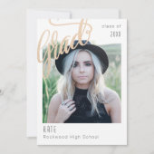 Invitation Trendy Faux Gold Sparkle Grad Faire-part/invitatio (Devant)