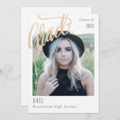 Invitation Trendy Faux Gold Sparkle Grad Faire-part/invitatio (Devant / Derrière)