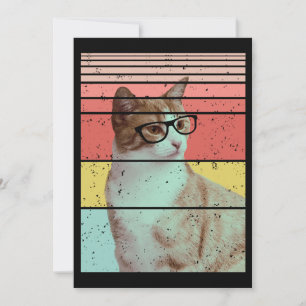 INVITATION TRENDY FUNNY CUTE CAT VINTAGE