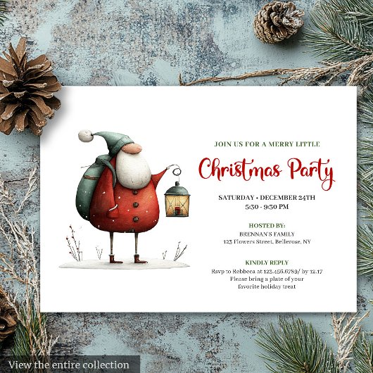Invitation Trendy Funny Santa Christmas Celebration Invites