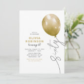 Invitation Trendy Gold Balloon 60th Birthday (Debout devant)