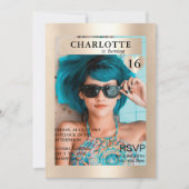 Invitation Trendy Gold Magazine Cover Photo inspirée (Devant)
