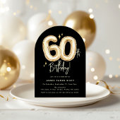 Invitation Trendy Gold Sixty Balloons 60th Birthday Party