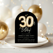 Invitation Trendy Gold Thirty Balloons 30th Birthday Party In