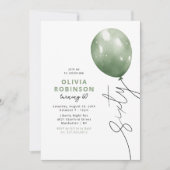 Invitation Trendy Green Balloon 60th Birthday (Devant)