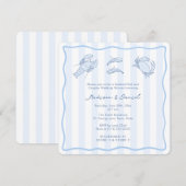 Invitation Trendy Hand-Drawn Seafood Boil Wedding Shower (Devant / Derrière)