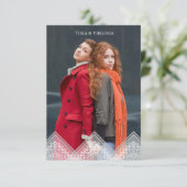 Invitation Trendy Lace Lesbian Gay Wedding Photo Instant (Debout devant)