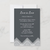 Invitation Trendy Lace Lesbian Gay Wedding Photo Instant (Dos)