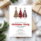 Invitation Trendy leopard and buffalo Christmas tree invite