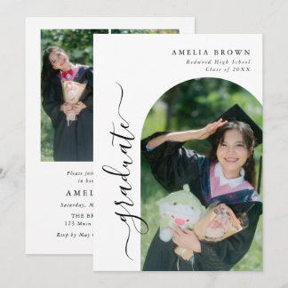 Invitation Trendy Modern Arch Casual Photo Graduation