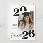Invitation Trendy Modern Casual Photo Graduation (Devant)