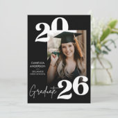 Invitation Trendy Modern Casual Photo Graduation (Debout devant)