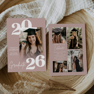 Invitation Trendy Modern Casual Photo Graduation
