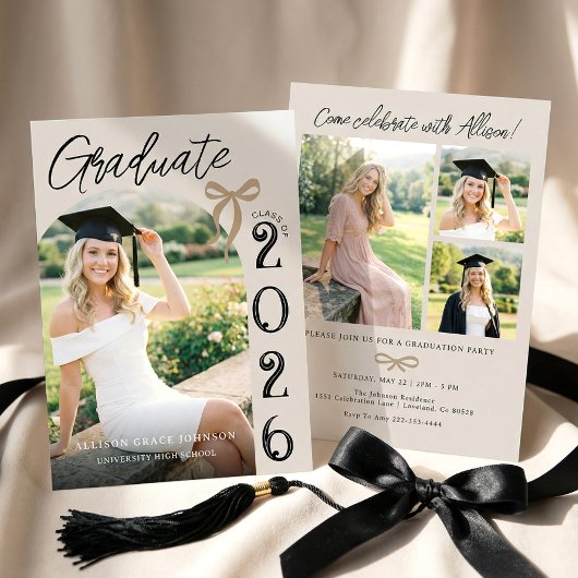 Invitation Trendy Modern Casual Photo Graduation