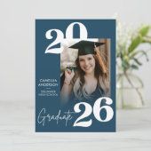 Invitation Trendy Modern Casual Photo Graduation (Debout devant)