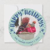 Invitation Trendy Modern Handwritten Holiday Photo Card (Devant)