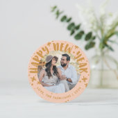 Invitation Trendy Modern Handwritten New Year Photo Card (Debout devant)