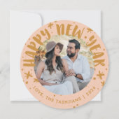 Invitation Trendy Modern Handwritten New Year Photo Card (Devant)