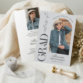 Invitation Trendy Modern Minimal Arch Photo Graduation Party