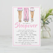Invitation Trendy Pajama Sleepover / Girls PJ Party (Debout devant)