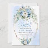 Invitation Trendy Pastel Blue Peony Eucalyptus Bridal Shower  (Devant)