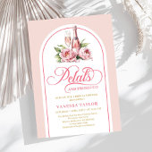 Invitation Trendy petals and prosecco blush gold celebration