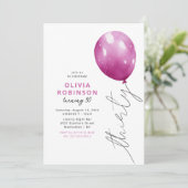 Invitation Trendy Pink Balloon 30th Birthday (Debout devant)