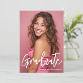 Invitation Trendy Pink Photo 2026 Graduation Party (Debout devant)