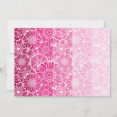 Invitation Trendy Pink Stripes Floral Frame Photo Anniversair (Dos)