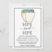 Invitation Trendy Poted Succulent Plante Houseécher Party (Devant)