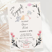 Invitation Trendy Quirky Hand Drake Cupid Engagement Party