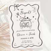 Invitation Trendy Quirky Hand Drake Wavy We Elopoped Mariage