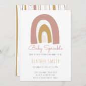 Invitation Trendy Rainbow Theme blush moutarde rose Sprinkel (Devant / Derrière)