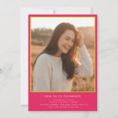 Invitation Trendy Retro Modern Grad Photo Graduation (Dos)