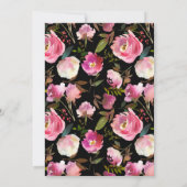 Invitation Trendy rose Floral Gold Parties scintillant fête d (Dos)