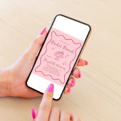 Invitation Trendy rose rouge Vavy Frame Bridal Brunch Douche