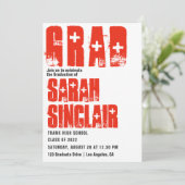 Invitation Trendy Rustic Grunge Nurse Graduation Party (Debout devant)