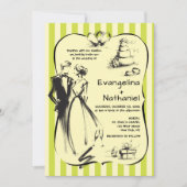 Invitation Trendy Scribble Stripes Whimsical Doodle Wedding (Devant)