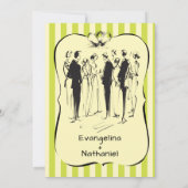 Invitation Trendy Scribble Stripes Whimsical Doodle Wedding (Dos)