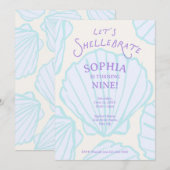 Invitation Trendy Seashell Birthday (Devant / Derrière)