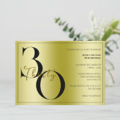 Invitation Trendy Shiny Modern unisex 30th Birthday (Debout devant)