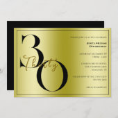 Invitation Trendy Shiny Modern unisex 30th Birthday (Devant / Derrière)