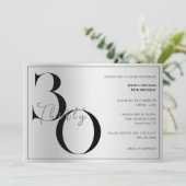 Invitation Trendy Shiny Modern unisex 30th Birthday  (Debout devant)